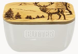 Burriera in ceramica con coperchio in legno di quercia Scenic Stag