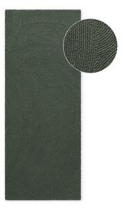 Passatoia verde scuro in lana tessuta a mano 80x200 cm Calmio – Hanse Home