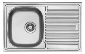 Lavello appoggio 80x50 cm 1 vasca e gocciolatoio destro