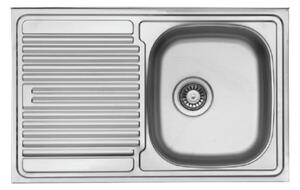 Lavello appoggio 80x50 cm 1 vasca e gocciolatoio sinistro