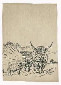 Strofinaccio in lino Highland Cow