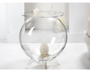 Tavolino, comodino contenitore. In plexiglass con ripiano in PMMA, BOOLINO Dimensioni 40x40x h 46 cm, Corpo Trasparente ripiano Trasparente