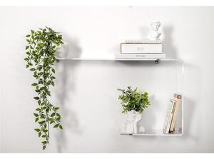 Mensola da muro in plexiglass da 6 mm J RIGHT Dimensioni 80x17,5xh 40 cm peso 1,9 kg Portata max 4 Kg completa di supporti in alluminio reggi mensola trasparente
