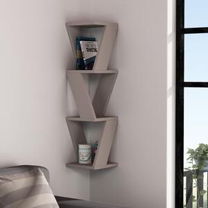 Libreria angolare 22x22x85 cm pensile Zena tortora