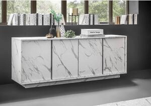 Madia Rock 4 ante effetto marmo bianco 180x43x79h cm