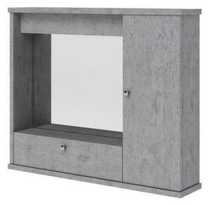 Specchiera bagno con anta e ribalta cemento