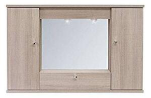 Specchiera mobile bagno pensile 2 ante e ribalta olmo