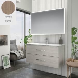 Mobile bagno sospeso Bracciano rovere fumo 102x46,5x53 H cm