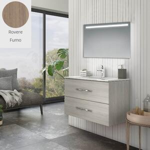 Mobile bagno sospeso Bracciano rovere fumo 81,5x46,5x53 H cm