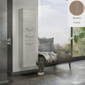 Colonna pensile bagno Bracciano rovere fumo 31,5x32,5x138 cm