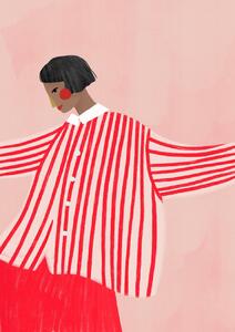 Illustrazione The Woman With the Red Stripes, Bea Muller, (30 x 40 cm)