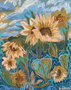 Illustrazione Summer Sunflowers, Eleanor Baker, (30 x 40 cm)