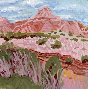 Illustrazione Pink mountain, Eleanor Baker, (40 x 40 cm)