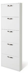 Scarpiera Serena 180x65x15 cm 5 ante bianco frassinato