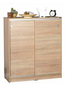 Scarpiera sonoma 108x65x15 cm con ante scorrevoli e 5 scaffali