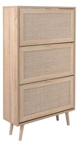 Scarpiera Bali 70x24x125 cm 3 ante a ribalta effetto vimini