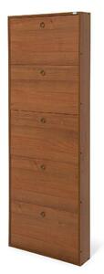 Scarpiera Serena 180x65x15 cm 5 ante noce antico