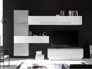 Parete attrezzata Austin bianco beton