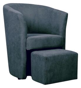 Poltrona Djerba 63,5x62,5x76 cm in tessuto grigio scuro