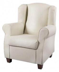 Poltrona Bergere 87x77x99 cm in Similpelle avorio