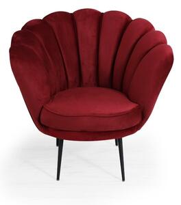 Poltrona a conchiglia 75x80x75 cm Orel in velluto rosso