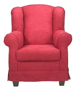 Poltrona Bergere 103x87x84 cm in tessuto bordeaux