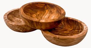 Set di 3 ciotole in legno d'olivo Selbrae