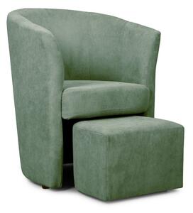 Poltrona Djerba 63,5x62,5x76 cm in tessuto verde acqua marina