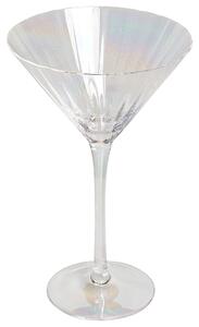Set di 4 coppe Martini in vetro trasparente soffiate a mano in da 22 cl con finitura iridescente feste cocktail Beliani