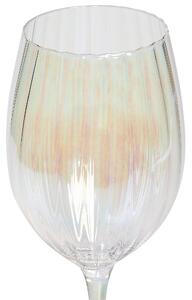 Set di 4 calici da vino rosso in vetro soffiato a mano con finitura iridescente 53 cl calici da tavola Beliani