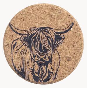 Set di 6 sottobicchieri Highland Cow