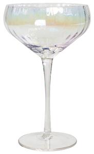 Set di 4 calici da champagne Pompadour soffiati a mano con finitura iridescente 30 cl brindisi festeggiamenti Beliani