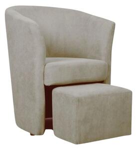 Poltrona Djerba 63,5x62,5x76 cm in tessuto crema