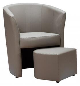Poltrona Pegasus 62x62x76 cm in Similpelle tortora con pouf