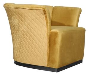 Poltrona Argentario 90x85x70 cm in Velluto Berger ocra base nera