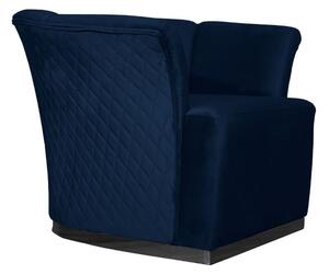 Poltrona Argentario 90x85x70 cm in Velluto Berger blu notte base nera