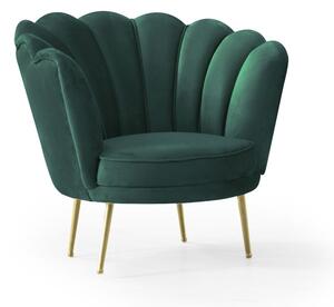 Poltrona a conchiglia Orel 75x80x75 cm in velluto verde smeraldo