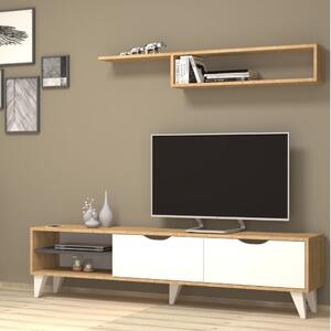 Soggiorno porta TV Volge rovere bianco