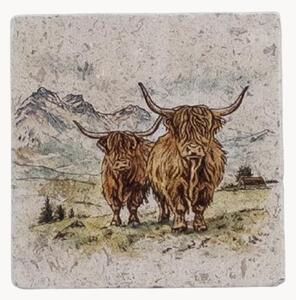 Set di 4 sottobicchieri Highland Cow
