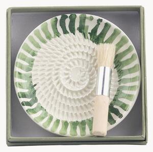Set grattugia per aglio in ceramica con pennello Flora, set da 2