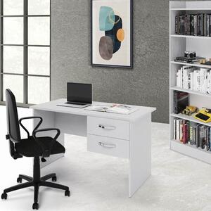 Scrivania Tiffany due cassetti 119x64x75 cm bianco frassinato