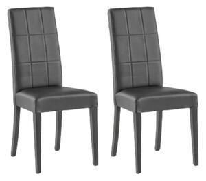 Set 2 Sedie 47x47x101 cm Lory ecopelle grigio