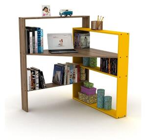 Scrivania angolare 94x94x114 cm Pisagor noce giallo