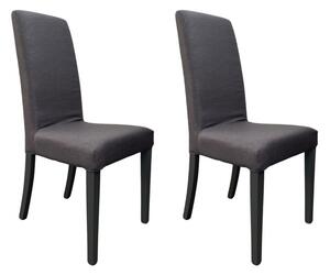 Set 2 Sedie 45x53x100 cm Edi Flash 17 tessuto sfoderabile antracite
