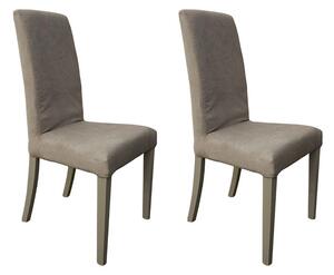 Set 2 Sedie 45x53x100 cm Edi Savoy 91 tessuto sfoderabile grigio chiaro