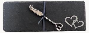 Set tagliere con coltello per formaggio Heart, set da 2