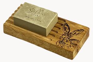 Set porta sapone in legno di quercia con sapone Hare, set da 2