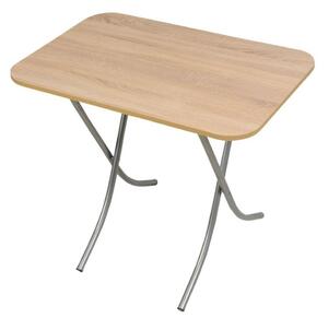 Tavolo pieghevole 70x120x75 cm rovere sonoma e gambe grigio