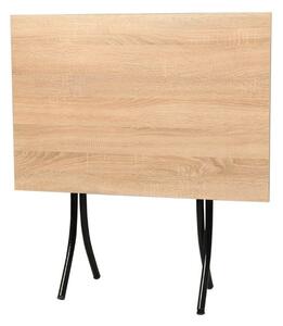Tavolo pieghevole 60x90x75 cm rovere sonoma e gambe nero