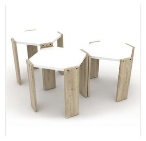 Tavolino da caffè impilabile 44,5x44,5x36 cm Nido Hansel rovere bianco